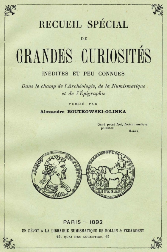 Boutkowski-Glinka - 1892 - Special Collection of Great Curiosites